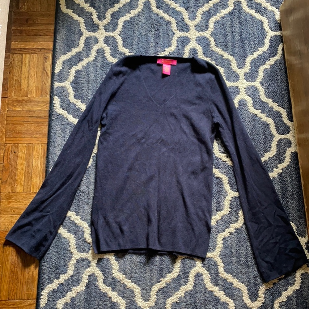 Catherine navy blue long sleeve sweater